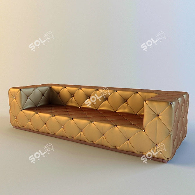 Elegant Tufted Sofa 3D model image 1