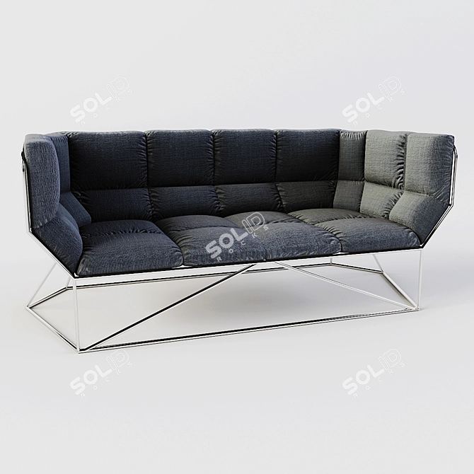 Cozy Fabric Sofa: Compact, Stylish 3D model image 2