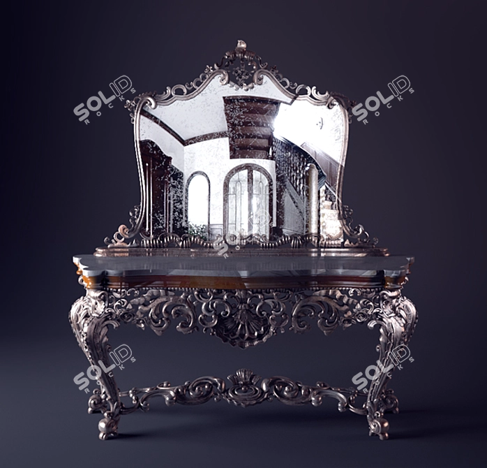 Elegant Alhymia Console Table 3D model image 1