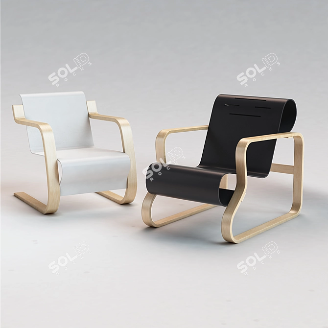 Alvar Alto 42 Chair: 3D Model with Vray Material 3D model image 1