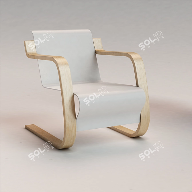 Alvar Alto 42 Chair: 3D Model with Vray Material 3D model image 3