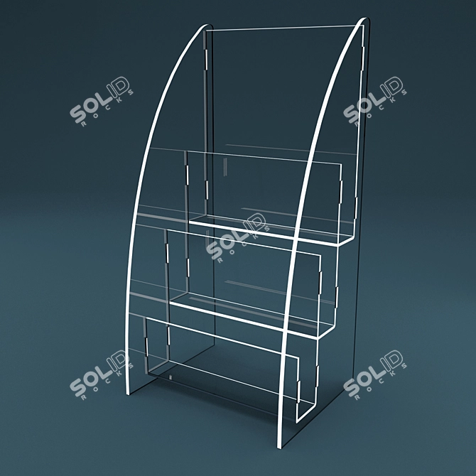 Compact Brochure Holder Stand 3D model image 1