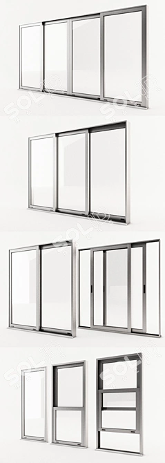 Double Glass Windows | Generic 3D model image 1