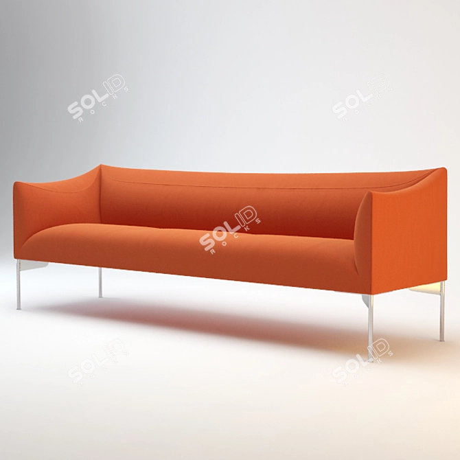 Elegant Bow Sofa by Erik Jørgensen 3D model image 1