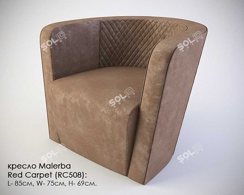 Malerba Red Carpet Chair: Luxurious Elegance 3D model image 1