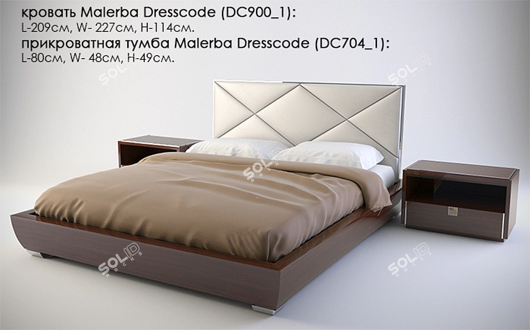 Modern Malerba Dresscode Bed Set 3D model image 1