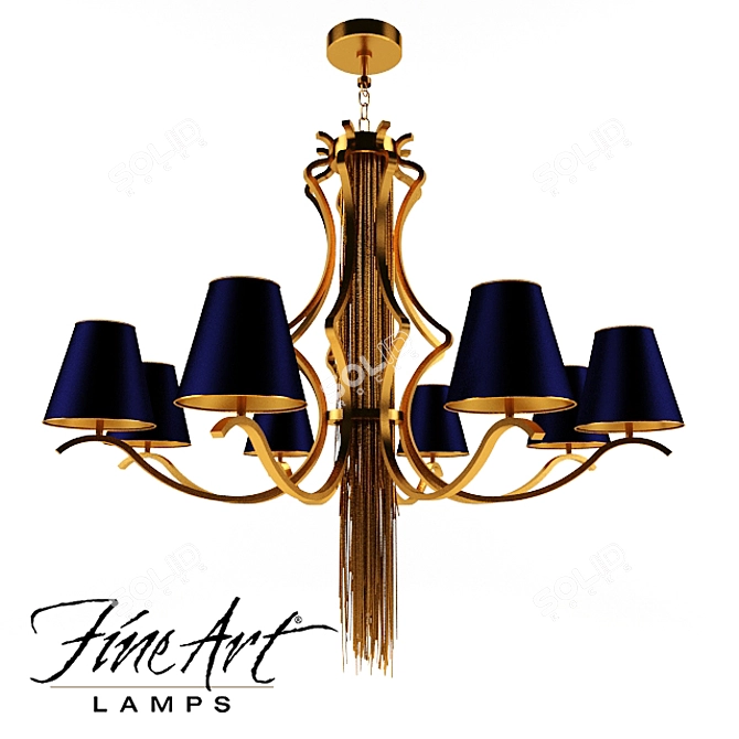 Elegant Illumination: Fine Art Lamps Chandelier 3D model image 1