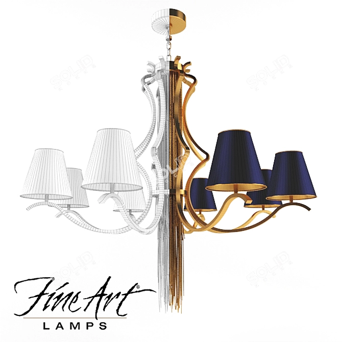 Elegant Illumination: Fine Art Lamps Chandelier 3D model image 2
