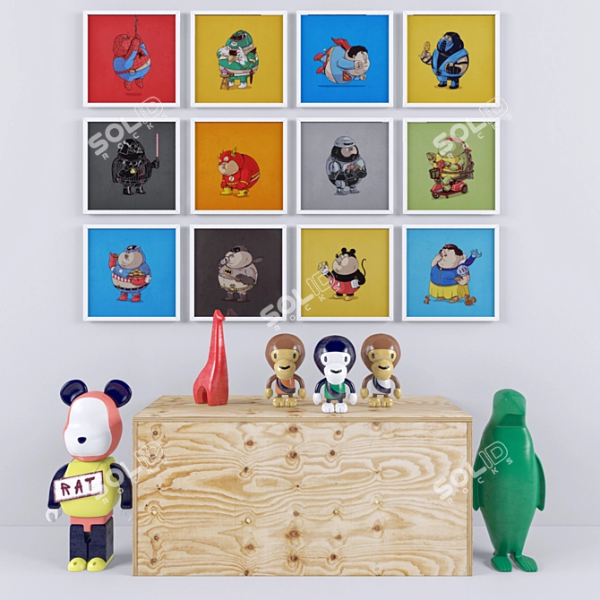 Whimsical Poster Collection 3D model image 1