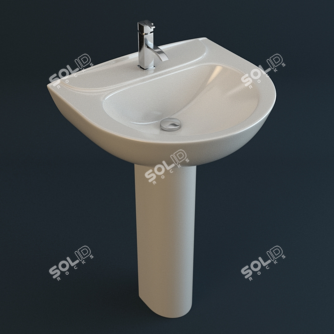 Elegant Glass Washbasin 3D model image 1