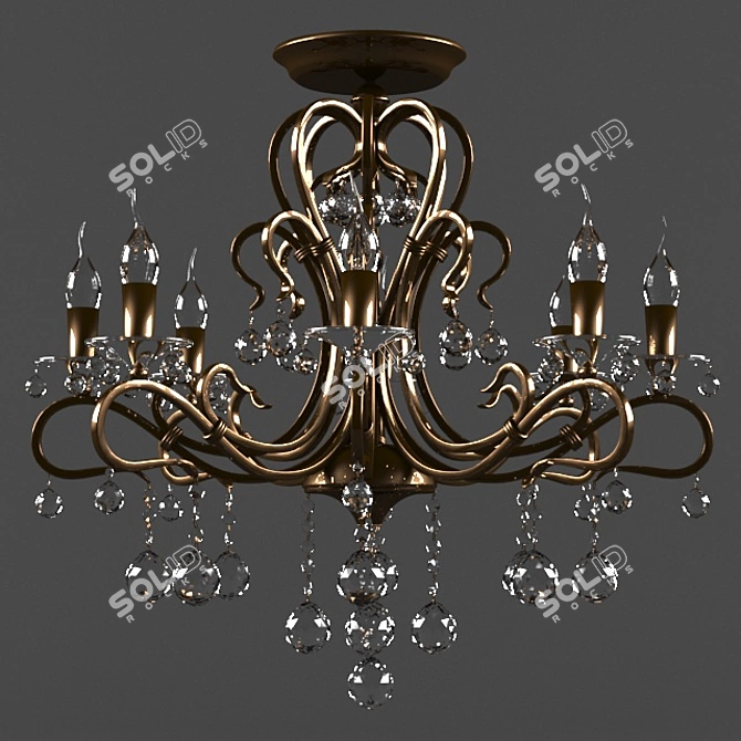 Classic Chandelier: 74cm Width, 72cm Height 3D model image 1