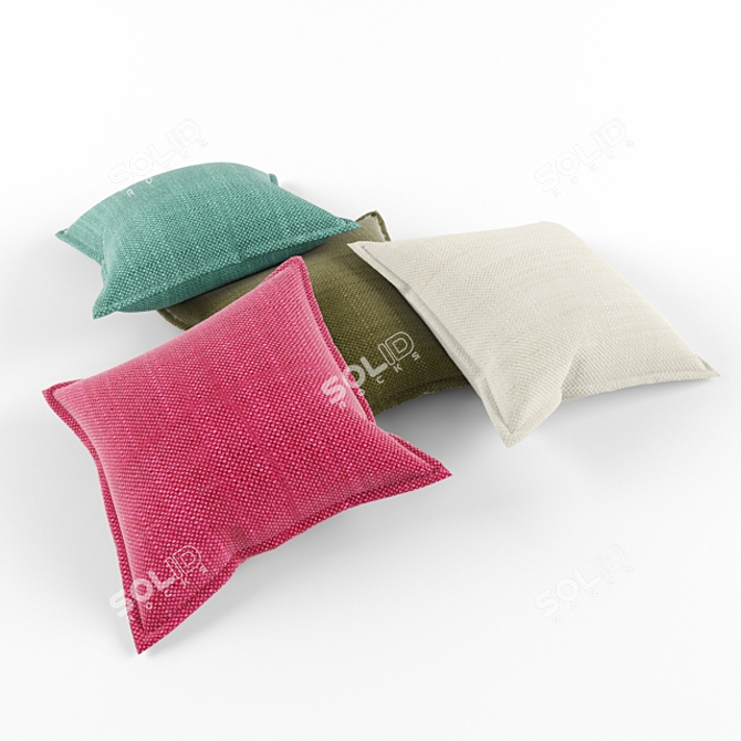 Luxury Plush Pillows 3D model image 1