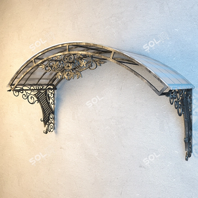 Hand-Forged Entry Visor 3D model image 1