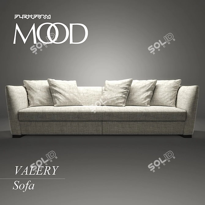 Luxury Flexform Valery Sofa: 3dsmax & OBJ Formats 3D model image 1