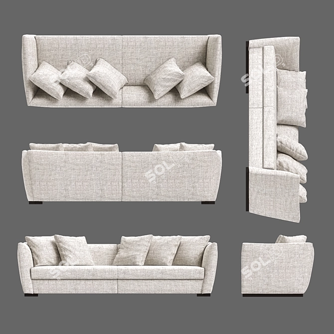 Luxury Flexform Valery Sofa: 3dsmax & OBJ Formats 3D model image 2