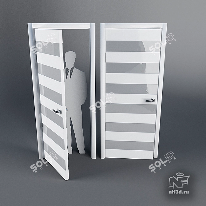 Modern Steel Door 3D model image 1