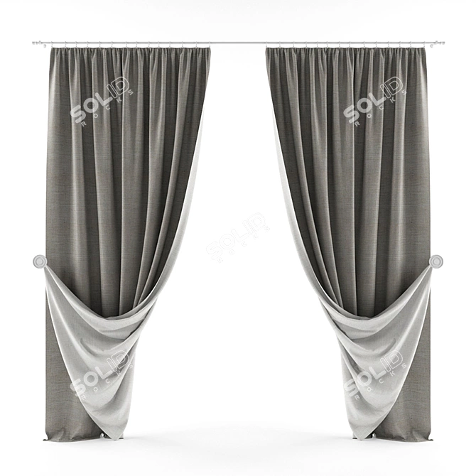 Elegant Window Blind 3D model image 1