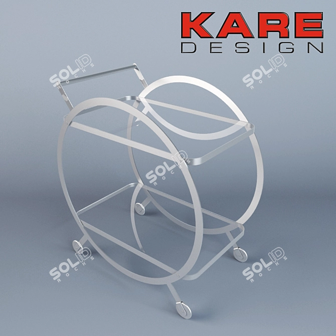 Art Deco Glass Trolley 3D model image 1