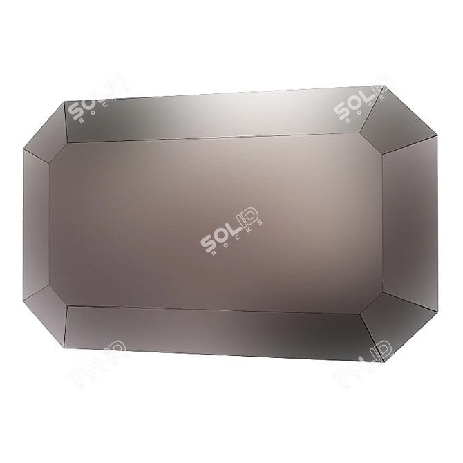 Elegant Octagonal Mirror 3D model image 3