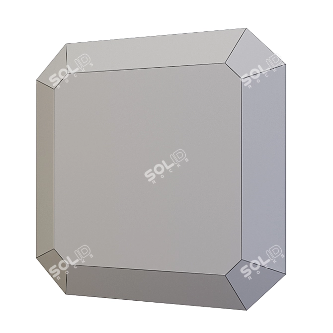 Elegant Octagonal Mirror 3D model image 4