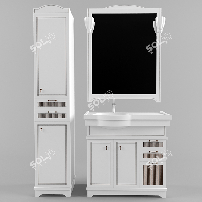 Bathroom Furniture Set 3D model image 1