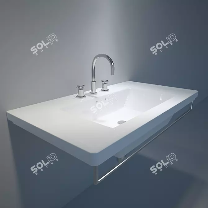 Catalano Canova Royal 90 - Elegant White Ceramik Sink 3D model image 1