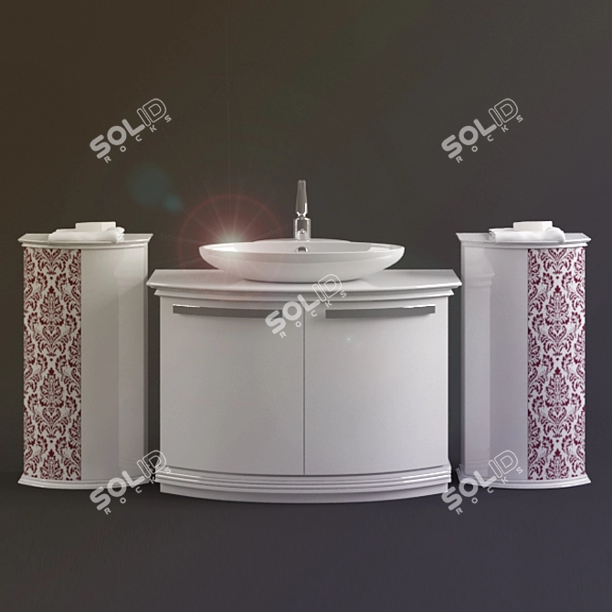 Modern Bathroom Furniture Set 3D model image 1