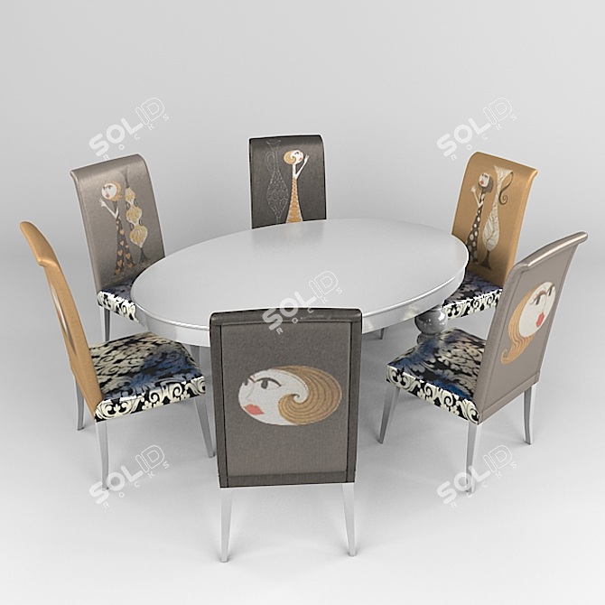 Multifunctional Table Chair Set 3D model image 1