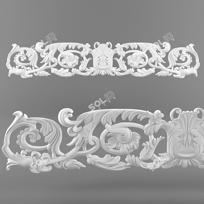 Elegant Fretwork Decoration 3D model image 1