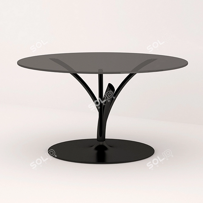 Modern Acacia Table - 140cm Diameter 3D model image 1