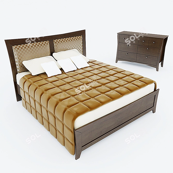 Title: Chocolate Dreams Bed 3D model image 1