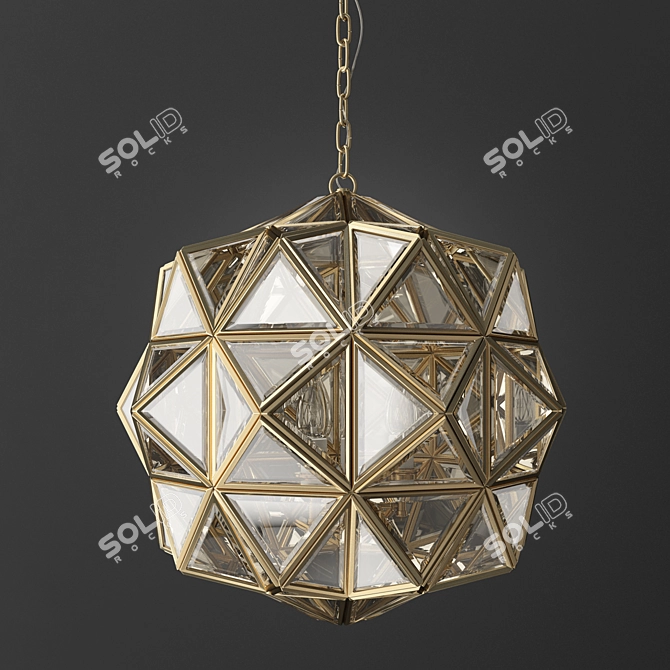 TINKO Tiffany Triple-Lamp Chandelier 3D model image 1