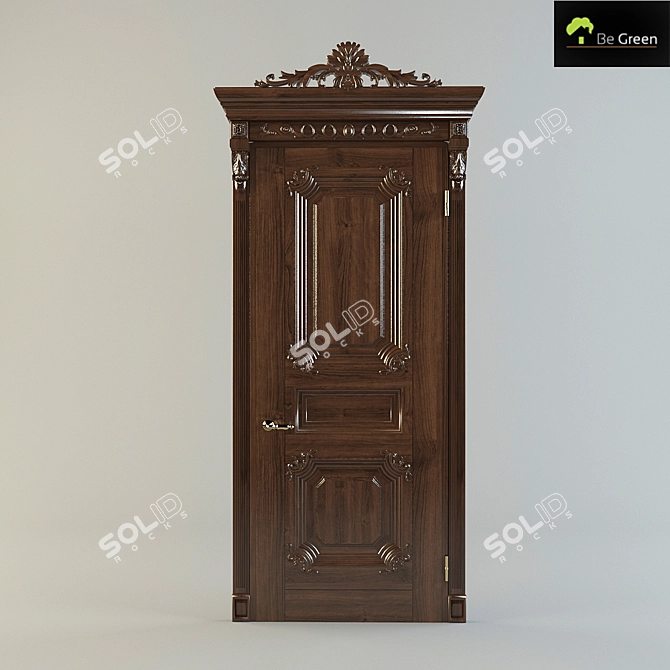 Elegant Napoli Interior Door 3D model image 1