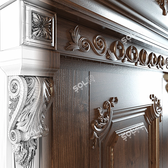 Elegant Napoli Interior Door 3D model image 2