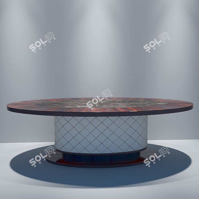 Elegante Marble and Leather Table 3D model image 1