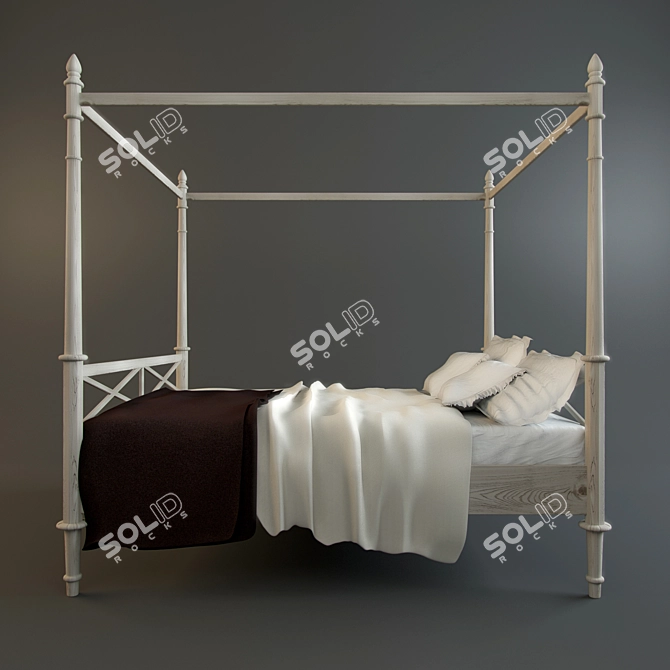 Elegant Eichholtz Westbury Bed Canopy 3D model image 2