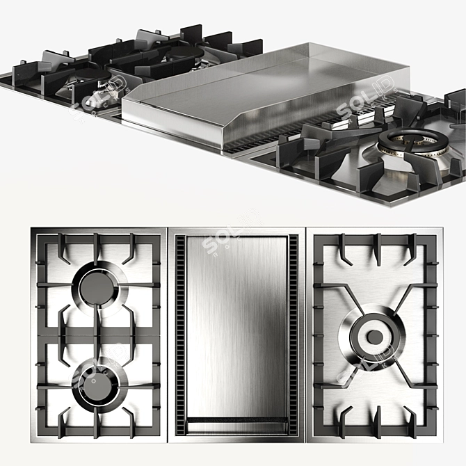 ILVE Triple Ring Gas Burner 3D model image 1