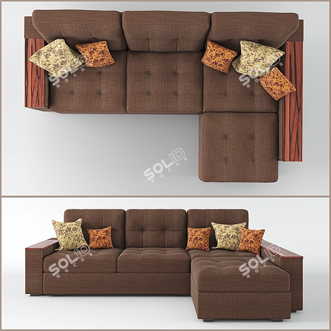 Customizable Sofa Island 3D model image 1