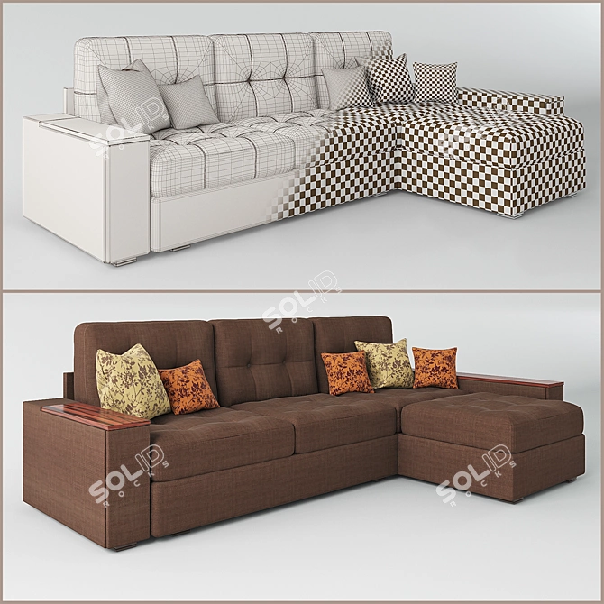 Customizable Sofa Island 3D model image 2