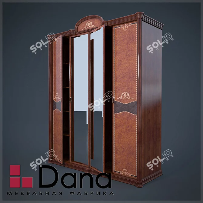 RAIS Wardrobe: 4 Doors with Mirrors 3D model image 1