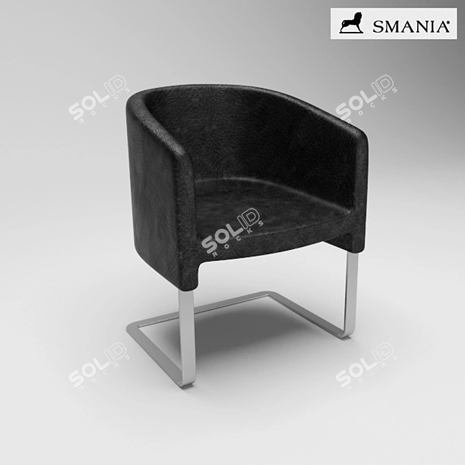 Elegant Velvet Armchair 3D model image 1