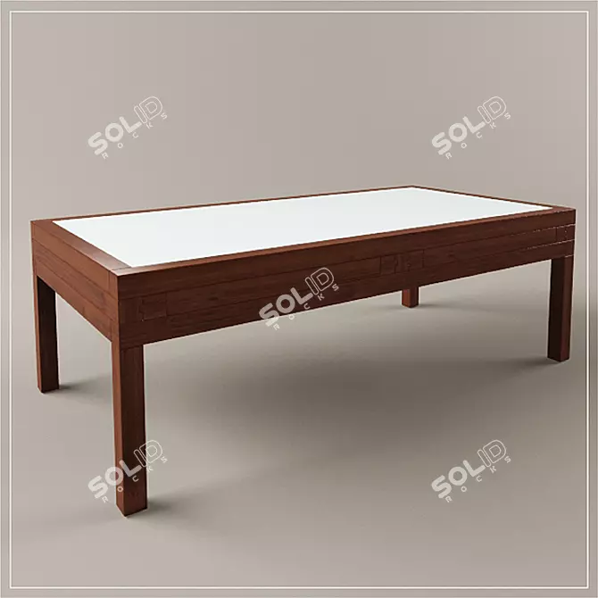 Sleek Rustic Coffee Table 3D model image 1