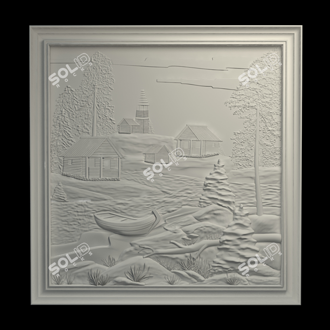 Ethereal Landscape Panel 3D model image 1