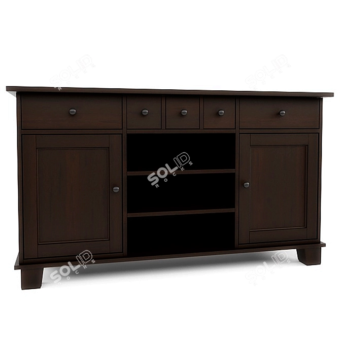 Title: Modern Brown-Black Sideboard 3D model image 1