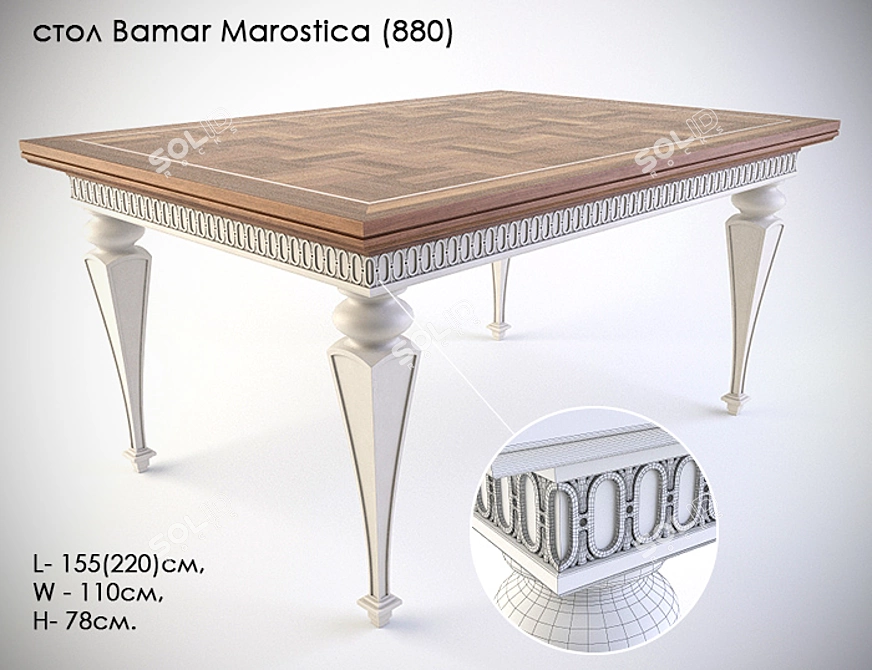 Bamar Marostica (880) Table - Sleek and Spacious 3D model image 1