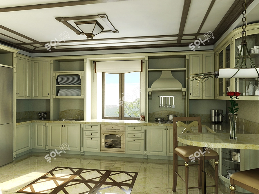 Classic Kitchen Set 3D model image 2