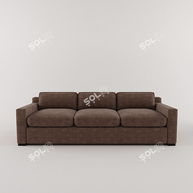 Sleek and Stylish Modern Sofa 3D model image 1