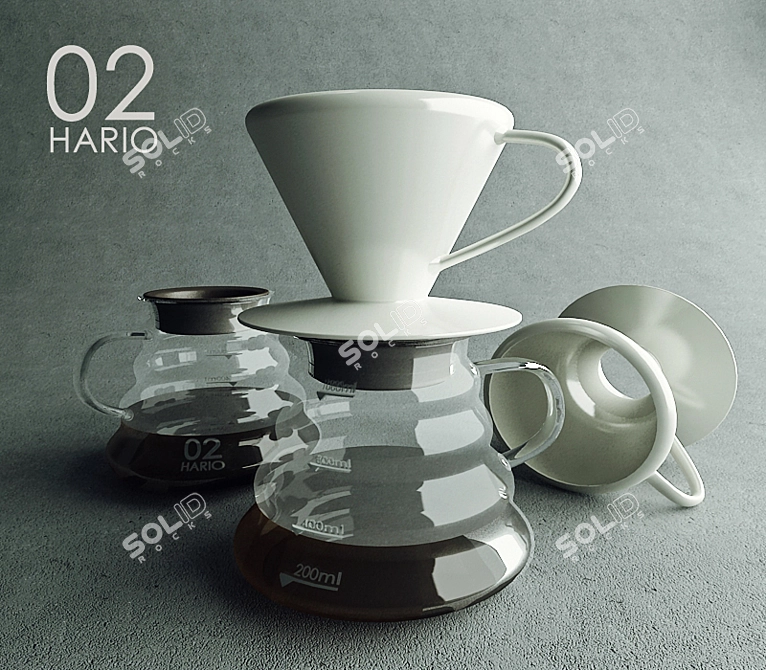 Hario Purover Coffee Set 3D model image 1