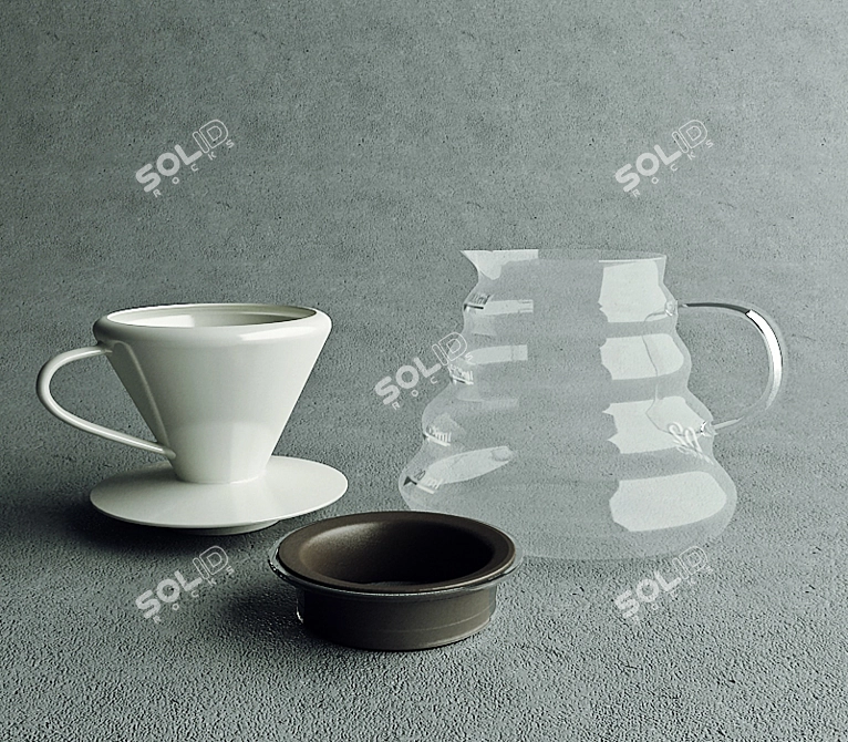 Hario Purover Coffee Set 3D model image 2