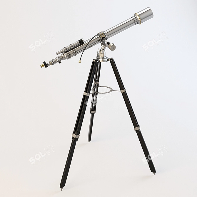 Decorative Polished Telescope 3D model image 1